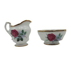 Paragon Fine Bone China Creamer and Sugar Bowl Rose Theme Vintage